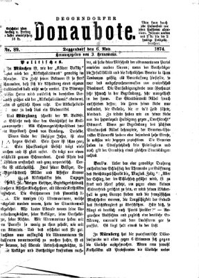 Deggendorfer Donaubote Freitag 6. November 1874