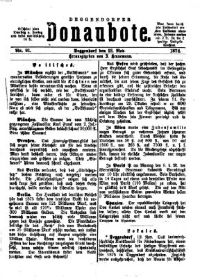 Deggendorfer Donaubote Freitag 13. November 1874