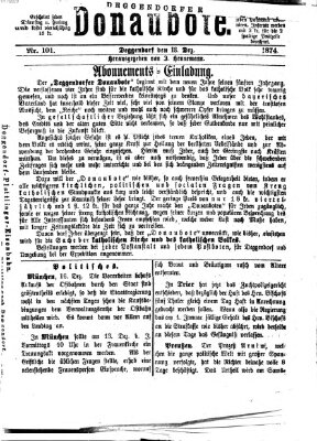 Deggendorfer Donaubote Freitag 18. Dezember 1874