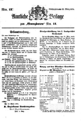 Der Grenzbote Sonntag 22. März 1874