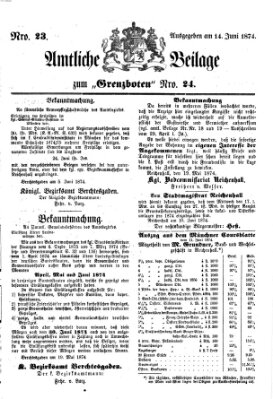 Der Grenzbote Sonntag 14. Juni 1874