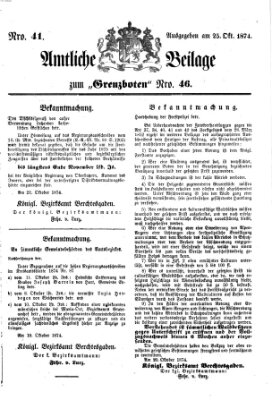 Der Grenzbote Sonntag 25. Oktober 1874