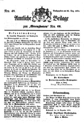 Der Grenzbote Sonntag 20. Dezember 1874