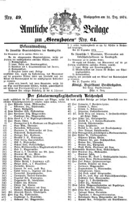 Der Grenzbote Donnerstag 31. Dezember 1874