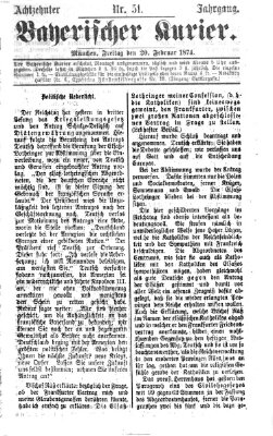 Bayerischer Kurier Freitag 20. Februar 1874