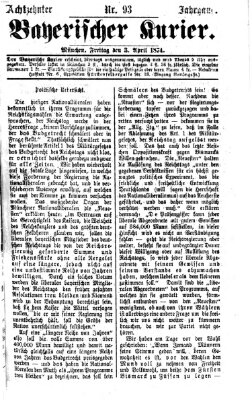 Bayerischer Kurier Freitag 3. April 1874