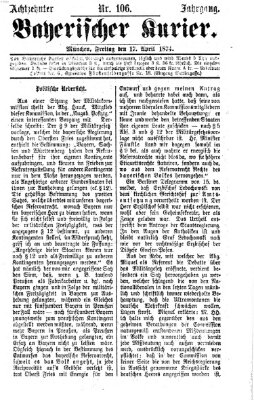 Bayerischer Kurier Freitag 17. April 1874