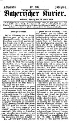 Bayerischer Kurier Samstag 18. April 1874