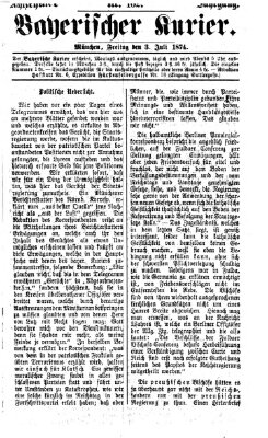 Bayerischer Kurier Freitag 3. Juli 1874