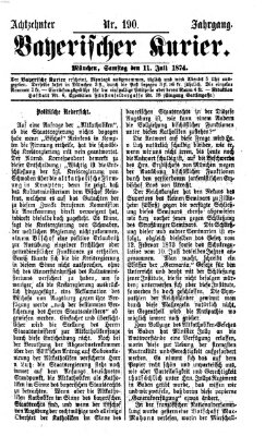 Bayerischer Kurier Samstag 11. Juli 1874