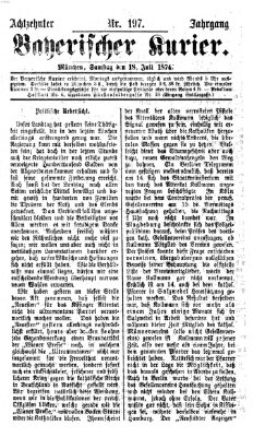 Bayerischer Kurier Samstag 18. Juli 1874