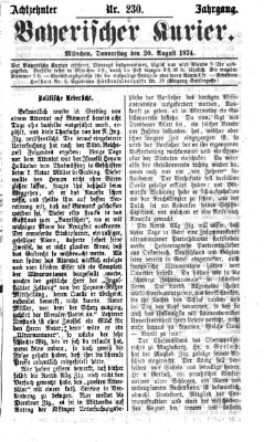 Bayerischer Kurier Donnerstag 20. August 1874