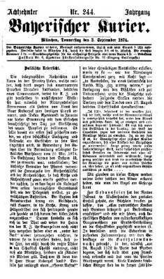 Bayerischer Kurier Donnerstag 3. September 1874