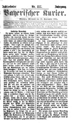 Bayerischer Kurier Mittwoch 16. September 1874