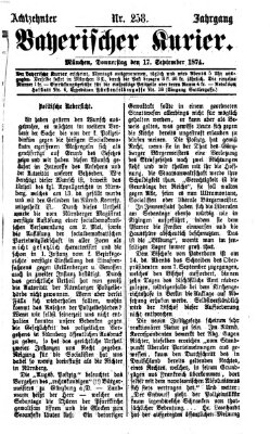 Bayerischer Kurier Donnerstag 17. September 1874