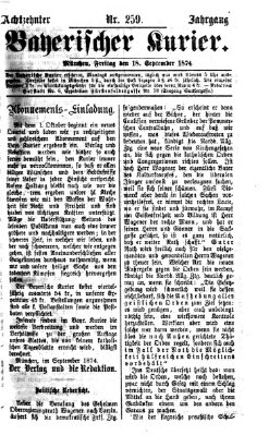 Bayerischer Kurier Freitag 18. September 1874