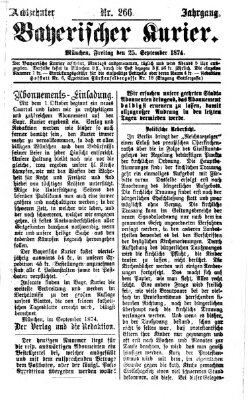 Bayerischer Kurier Freitag 25. September 1874