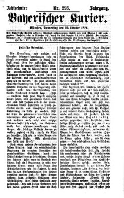 Bayerischer Kurier Donnerstag 22. Oktober 1874