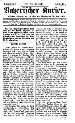 Bayerischer Kurier Montag 30. November 1874