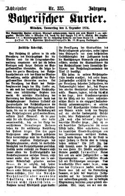 Bayerischer Kurier Donnerstag 3. Dezember 1874