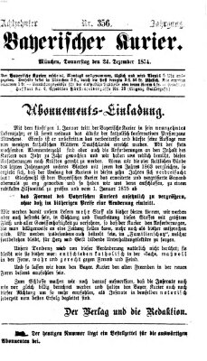 Bayerischer Kurier Donnerstag 24. Dezember 1874