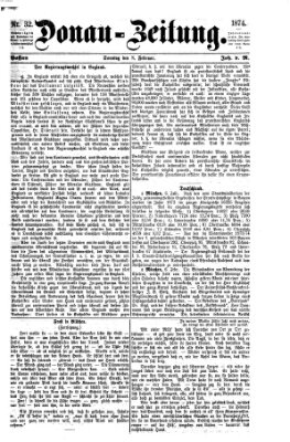 Donau-Zeitung Sonntag 8. Februar 1874