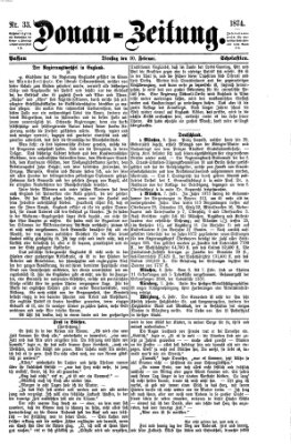 Donau-Zeitung Dienstag 10. Februar 1874