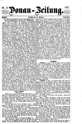 Donau-Zeitung Samstag 14. Februar 1874