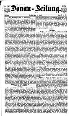 Donau-Zeitung Samstag 11. April 1874