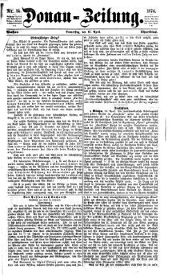 Donau-Zeitung Donnerstag 16. April 1874