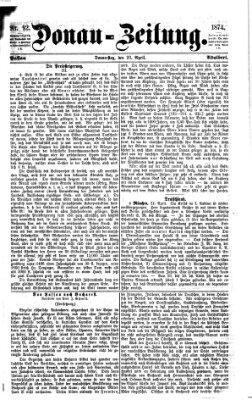 Donau-Zeitung Donnerstag 23. April 1874