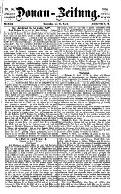 Donau-Zeitung Donnerstag 30. April 1874