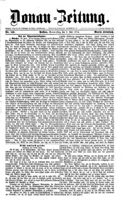 Donau-Zeitung Donnerstag 2. Juli 1874