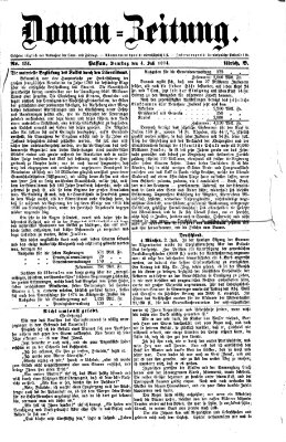 Donau-Zeitung Samstag 4. Juli 1874