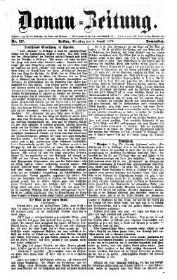 Donau-Zeitung Dienstag 4. August 1874