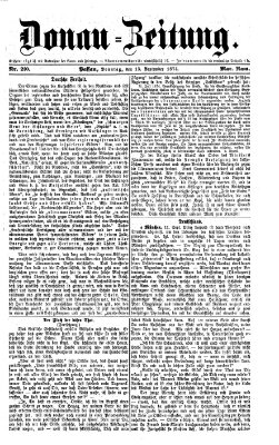 Donau-Zeitung Sonntag 13. September 1874