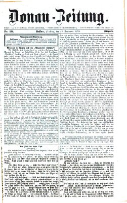 Donau-Zeitung Freitag 18. September 1874