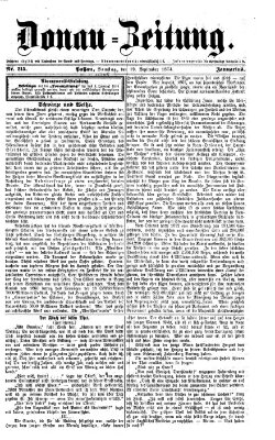 Donau-Zeitung Samstag 19. September 1874