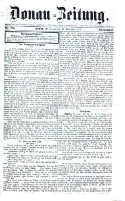 Donau-Zeitung Mittwoch 30. September 1874