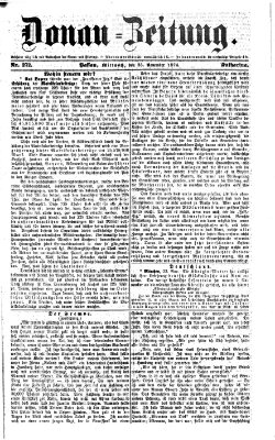 Donau-Zeitung Mittwoch 25. November 1874