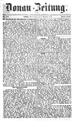 Donau-Zeitung Donnerstag 3. Dezember 1874