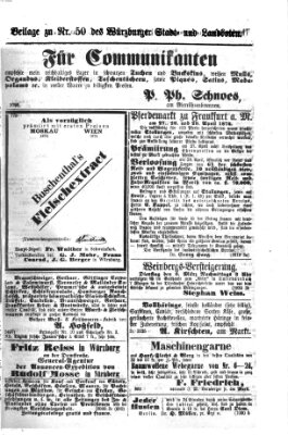 Würzburger Stadt- und Landbote Freitag 27. Februar 1874