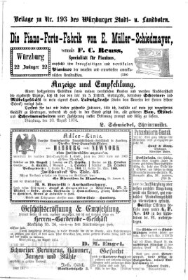 Würzburger Stadt- und Landbote Freitag 14. August 1874