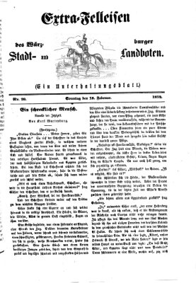 Extra-Felleisen (Würzburger Stadt- und Landbote) Sonntag 15. Februar 1874