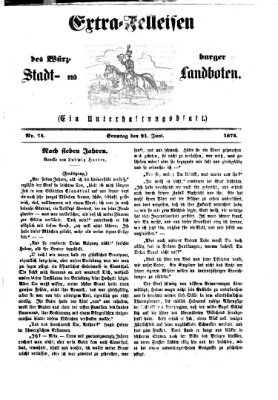 Extra-Felleisen (Würzburger Stadt- und Landbote) Sonntag 21. Juni 1874