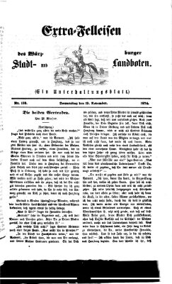 Extra-Felleisen (Würzburger Stadt- und Landbote) Donnerstag 19. November 1874