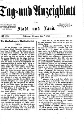 Tag- und Anzeigblatt für Stadt und Land (Tagblatt für die Städte Dillingen, Lauingen, Höchstädt, Wertingen und Gundelfingen) Sonntag 7. Juni 1874