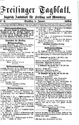 Freisinger Tagblatt (Freisinger Wochenblatt) Samstag 3. Januar 1874