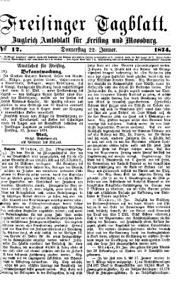 Freisinger Tagblatt (Freisinger Wochenblatt) Donnerstag 22. Januar 1874