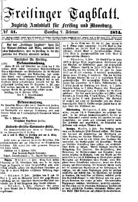 Freisinger Tagblatt (Freisinger Wochenblatt) Samstag 7. Februar 1874